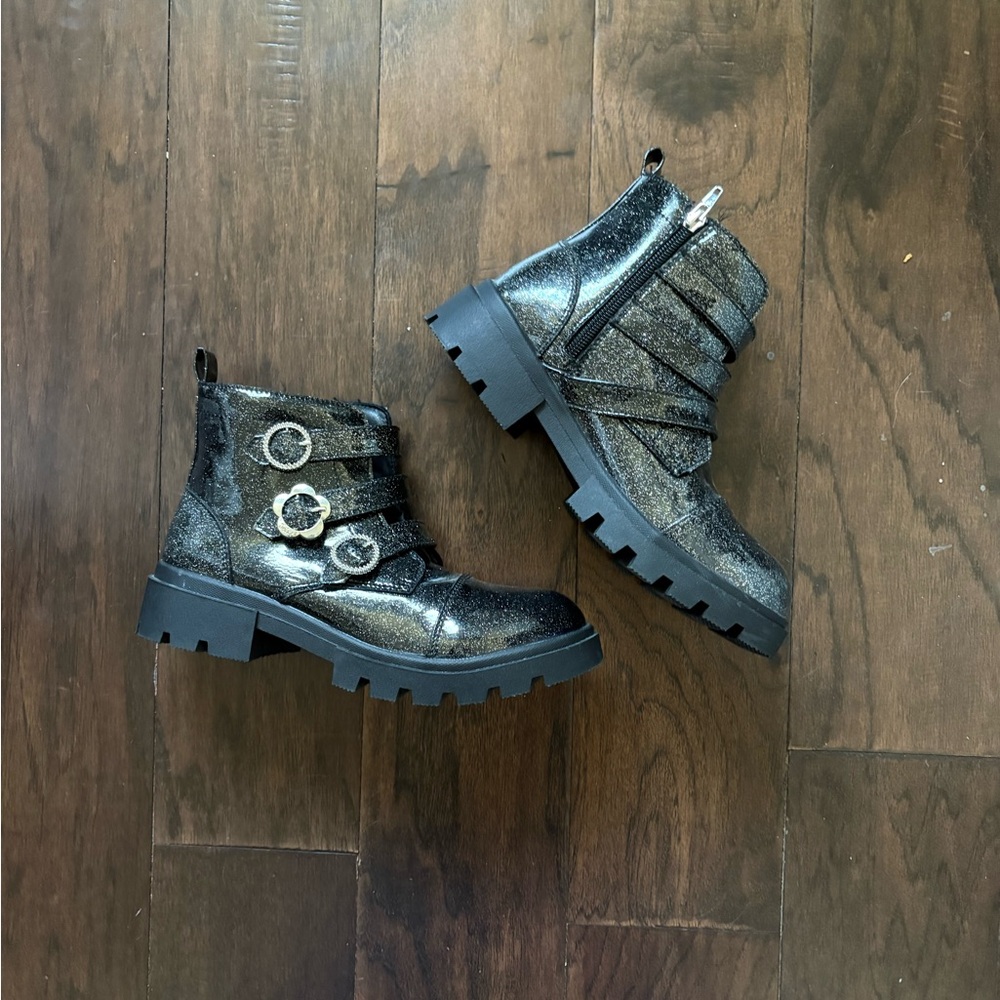Justice Black and Silver Kids Boots